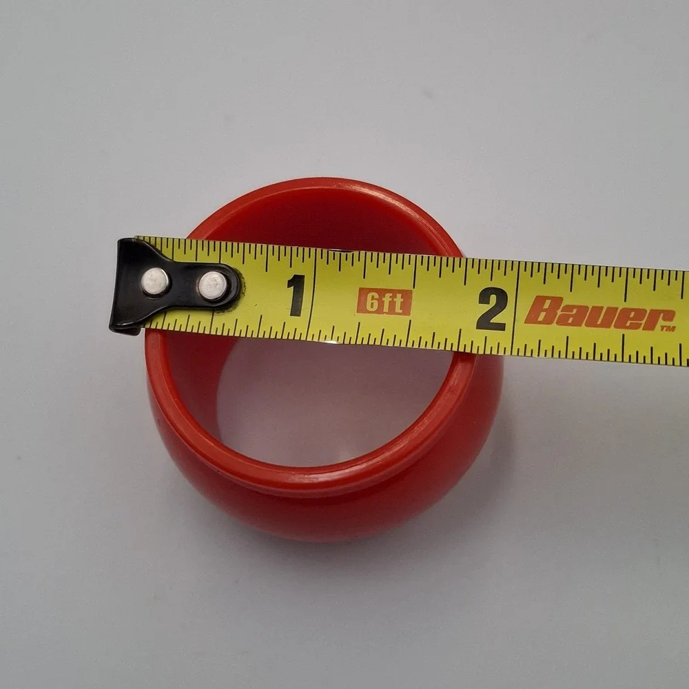 Vintage Set of 8 Red Napkin Rings Round Lucite Acrylic‎ Mid-Century Table Decor
